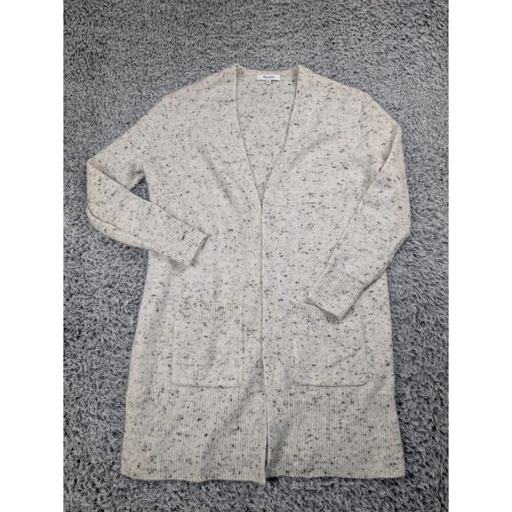 Madewell Sweater Women 2XS XXS Beige Normcore Cardigan Chunky Knit Wool Blend - Picture 1 of 7